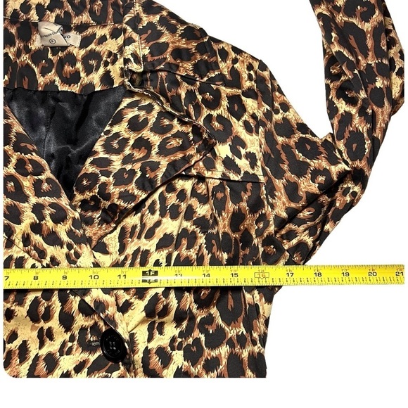 Vertigo Paris double breasted tie belt cheetah print trench coat Size M - Picture 10 of 11